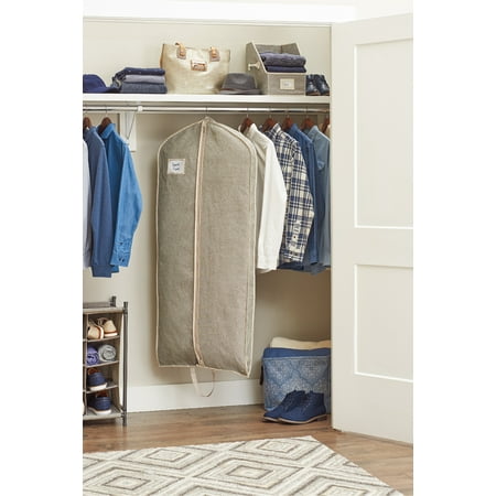 Better Homes Gardens Charleston Collection Extended Length Hanging Grey Garment Bag