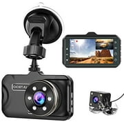 Dash Cam Front and Rear CHORTAU Dual Dash Cam 3 inch Dashboard Camera Full HD 170° Wide Angle Backup Camera with Night