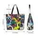 thumbnail image 5 of Balery Colorful Pug Bolsa Tote Estilo Estético con Cremalleras, Bolsa de Hombro, Bolsa de Compras Grande y Plegable, 5 of 8