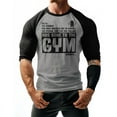 thumbnail image 2 of GYMISH RAGLAN Hello... Goodbye Workout Gym T-Shirt – Funny Gym Shirt for Men, Men's Fitness Tee, Bodybuilding & Weightlifting Apparel, 2 of 6