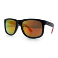 thumbnail image 4 of Kush Classic Matte Sport Horn Rim Plastic Color Mirror Sunglasses [Black Red - Orange Mirror], 4 of 8