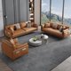 thumbnail image 3 of Italian-Style Light Luxury Napa Leather Sofa Living Room Fashionable Simple Modern Office Straight Sofa My Lux Decor Round, 3 of 16