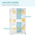 thumbnail image 4 of PawHut 71" Bird Cage with Wheels, Perches, Ramp, Storage Shelf, Toys, White, 4 of 10