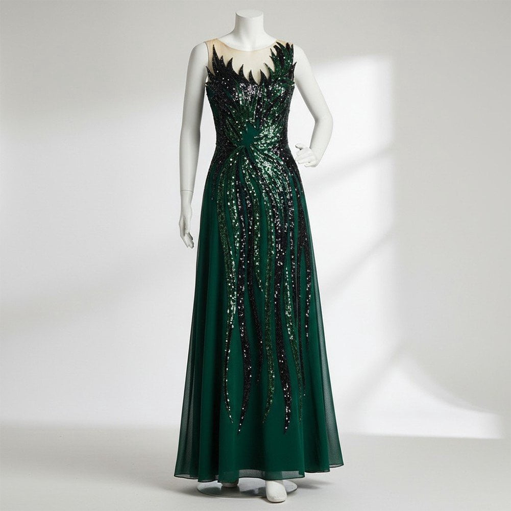 Hzzsbu Sequin Embroidery Appliques Fabric Apparel Decoration Evening Dress Striped Angle Embroidered Sequin Long Material