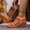Orange, variant on Miluxas Women's Wedge Sandals Platform, Ankle Strap Wedge Sandals Open Toe Casual Summer Classic Wedge Sandals White 9.5(43)