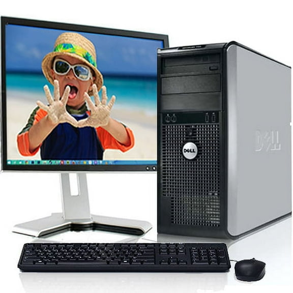 Restored Dell OptiPlex Desktop Computer Tower Bundle Windows 10 Home Intel Core 2 Duo Processor 4GB Ram 500GB Hard Drive DVD Wi-Fi with a 17" LCD Desktop PC (Refurbished)