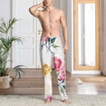 thumbnail image 2 of Naloa Colorful Flowers Pajama Pants Men, PJ Bottoms, Sleep & Lounge Pants-Medium, 2 of 6