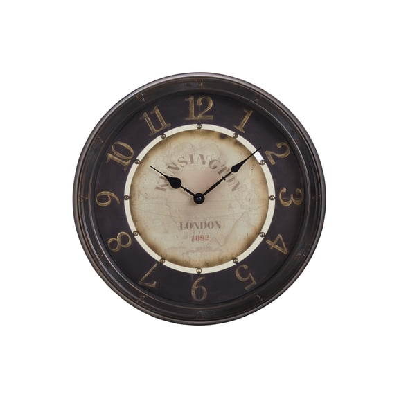 Clocks - 16" Round - Wall Clock - Antique Brown - Transitional