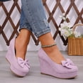 thumbnail image 6 of Wedge Sandals for Women Baeitkot Women's Fashion Versatile Spring Solid Color Round Toe High Heel Low Block Heels Shoes, 6 of 9