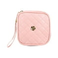 thumbnail image 1 of 1 Pc Bolsa de Maquillaje Floral para Mujeres para Vacaciones, Camping, Viajes de Negocios, Baño, Cuero PU Rosa, 1 of 4