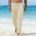 thumbnail image 2 of Pantalones de Cintura Elástica para Hombre Bolsillos de Cordón Sueltos Pantalones Casuales de Tejido Grueso Sobredimensionados para Ropa de Trabajo de Ejercicio Al Aire Libre, 2 of 8