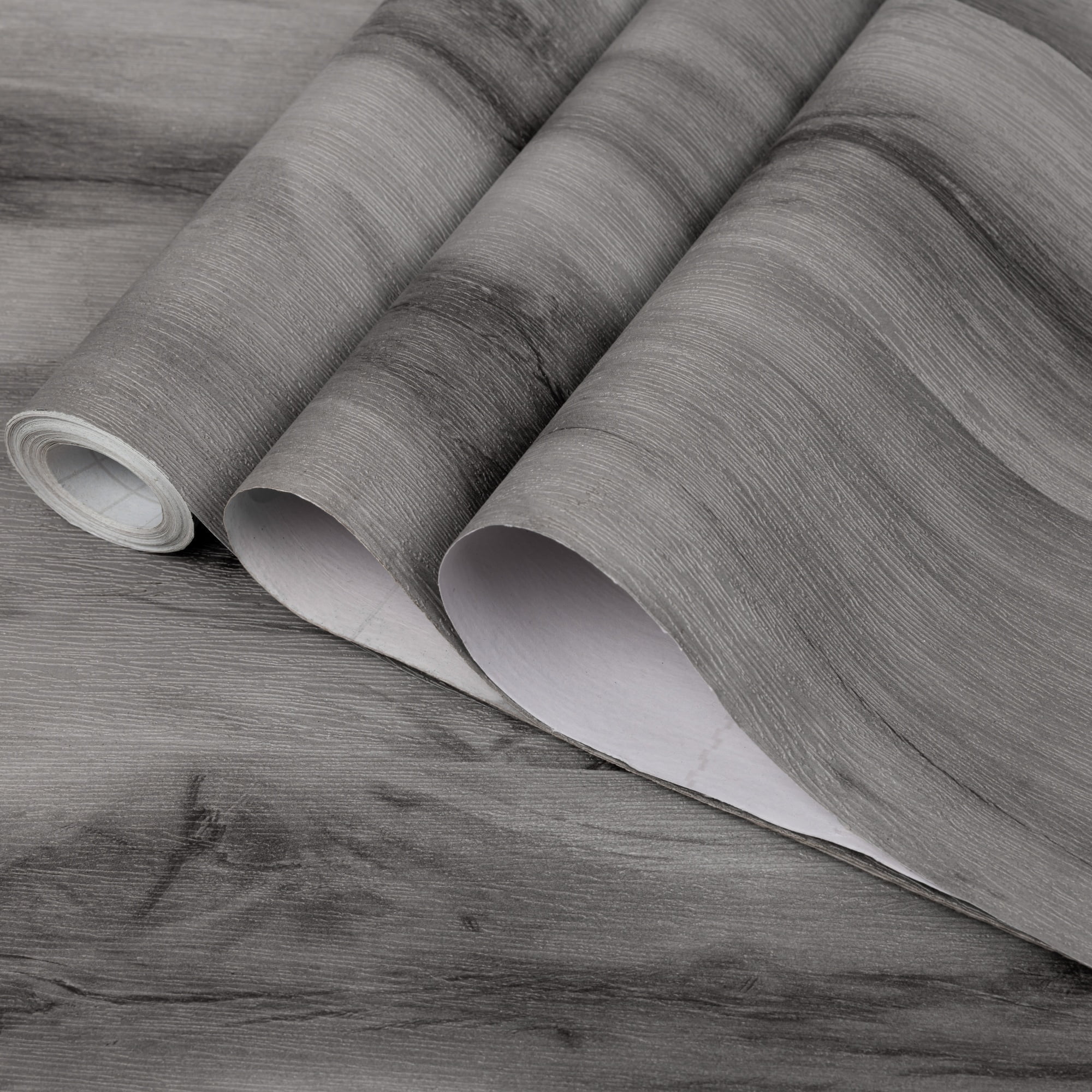 (3 pack) Abyssaly Gray Wood Peel and Stick Wallpaper 15.7 "x 118.1" Self-adhesive Thick Matte Gray Texture Contact Paper Vinyl Wallpaper for Bedroom Living Room Countertop