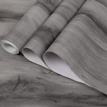 abyssaly gray wood peel and stick wallpaper 15.7 x 118.1 self-adhesive thick matte gray texture contact paper vinyl wallpaper for bedroom living room countertop