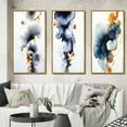 thumbnail image 1 of Designart "Miracle Abstract Ink Cloud with a Touch of Gold VI" Abstract Painting Framed Wall Art Set Of 3 - Blue Modern Frame Gallery Wall Set For Home Decor, 1 of 6