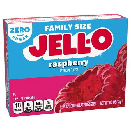 (3 pack) (3 Pack) Jell-O Raspberry Sugar Free Gelatin Mix, 0.6 oz Box