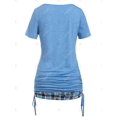 thumbnail image 3 of Camiseta Cuello Redondo a Cuadros Tamaño Plus Rosegal Camisetas tallas grandes, 3 of 5