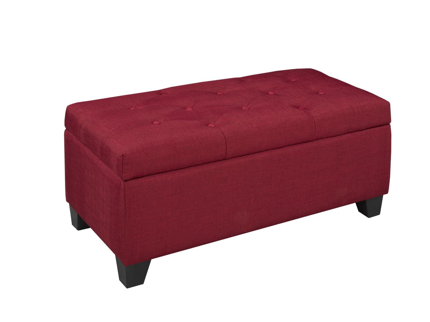 Tufted Storage Ottoman, Red