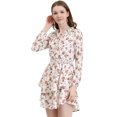 thumbnail image 1 of Unique Bargains Robe en Mousseline à Taille Smockée à Imprimé Floral Vintage pour Femme, 1 of 6