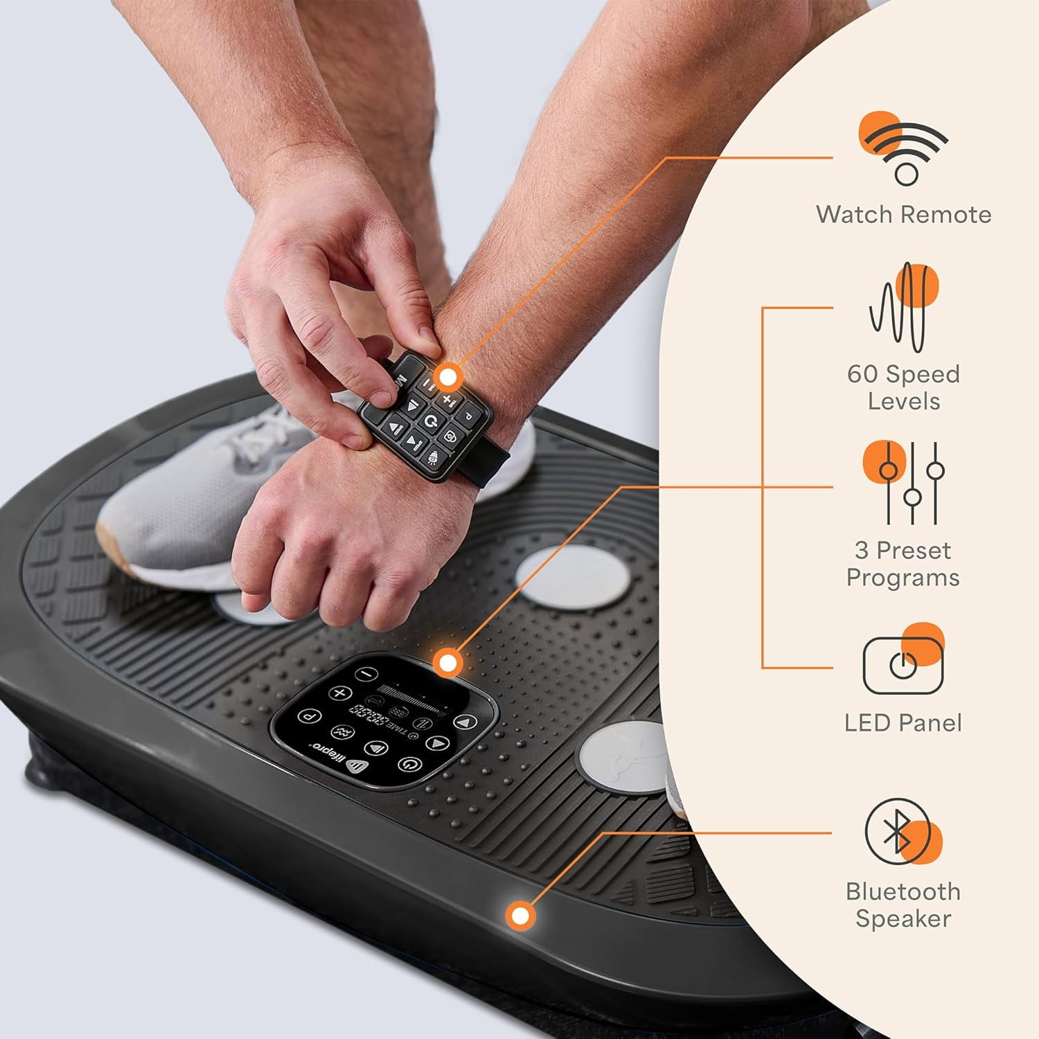 Lifepro Rumblex Plus 4D Vibration Plate Exercise Machine – Triple Motor Full Body Vibrating Plate for Weight Loss, Recovery, Circulation & Lymphatic Drainage – Black