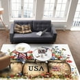 thumbnail image 4 of Area Rugs Indoor Non-Slip Rectangle Rug 5x7 Ft Vintage USA Flag Independence Day Watercolor Flower Daisy Rug Rubber Backing Floor Mats Non Shedding Home Decor Carpet for Entryway Living Room, 4 of 8