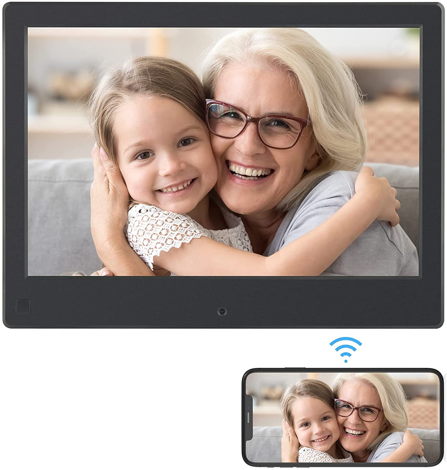10 Inch Metal Digital Photo Picture Frames with 1024x768 High Resolution IPS Screen & Remote Control Support SD/MMC/MS Card/USB Port Electronic Picture Photo Frame