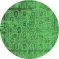 thumbnail image 1 of Ahgly Company Indoor Round Oriental Emerald Green Industrial Area Rugs, 8' Round, 1 of 4