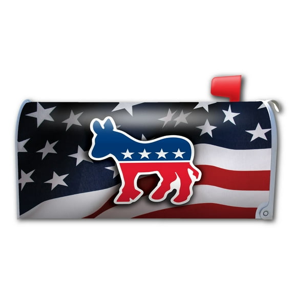 Magnet America American Flag with Democratic Donkey Magnetic Mailbox Cover