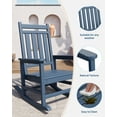 thumbnail image 4 of Ergonomic HDPE Rocking Chair - High Back Patio Rocker with Wide Armrests, All-Weather Comfort for Porch, Garden, Deck, Supports 380lbs, 4 of 8