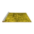 thumbnail image 2 of Ahgly Company Machine Washable Indoor Round Abstract Yellow Contemporary Area Rugs, 5' Round, 2 of 4