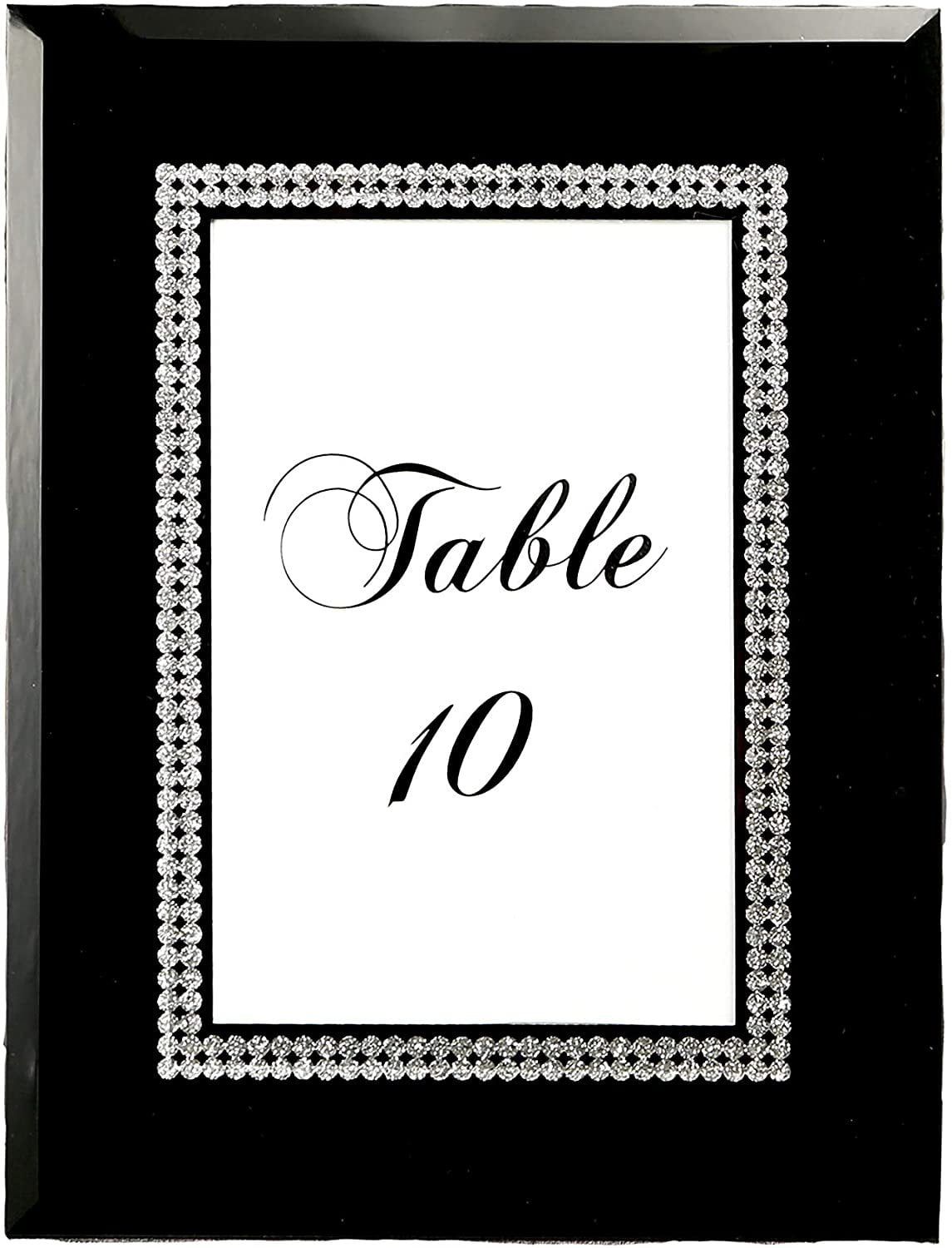Set of 3 FASHIONCRAFT Table Number, Picture Frame, Black Glass Frame