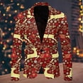 thumbnail image 5 of FAOWME Men's Christmas Suit Jacket Long Sleeved Lapel Buttons Snowflake Printed Fashion Comfortable Coats Tops For Casual Daily Wear Wine Xxl, 5 of 5