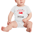 thumbnail image 2 of I Love My Singaporean Mom Baby Bodysuit Newborn Clothes Outfits (White, 0-3 Months), 2 of 5