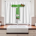 thumbnail image 2 of Ambesonne Letter T Kitchen Curtains, Caps Flourish Essence, 55"x45", Green Multicolor, 2 of 3