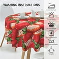 thumbnail image 6 of Vintage Strawberry Print Tablecloth Round Table Cover Washable Polyester Table Cloth for Kitchen Party Picnic Dining Decor 60 Inch, 6 of 6