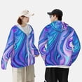 thumbnail image 4 of Balery Swirl Blue And Purple Sudadera ligera de manga larga con capucha y protección solar UPF 50+ para hombre y mujer, ideal para pesca y running-X-Large, 4 of 7