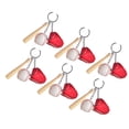 thumbnail image 6 of 6Pcs Baseball Keyring Key Holder with Baseball Bag Glove Pendant for Bag Charm, 6 of 10