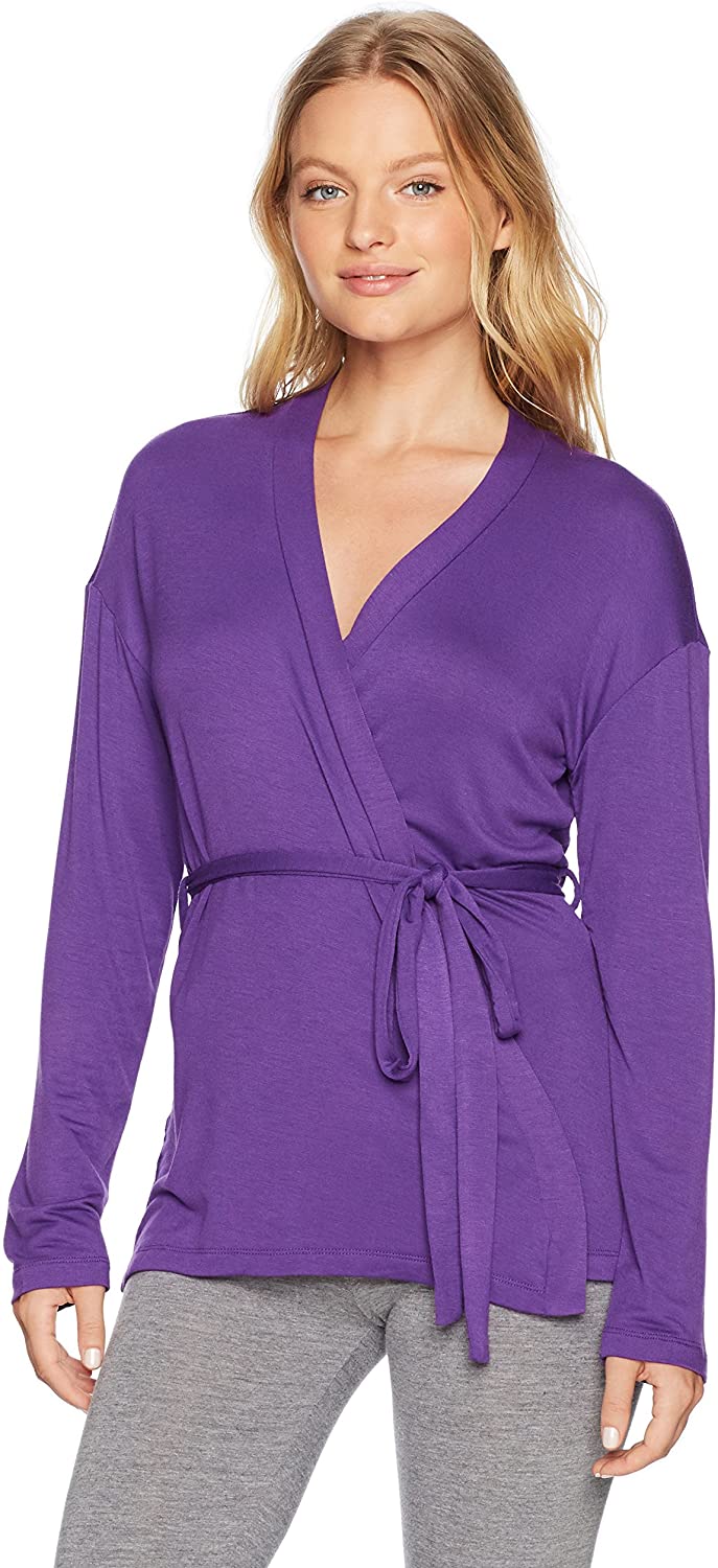 purple wrap cardigan