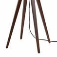 thumbnail image 4 of Quattro Table Lamp - Dark Walnut Wood Finish & Weathered Brass White Linen Shade, 4 of 9