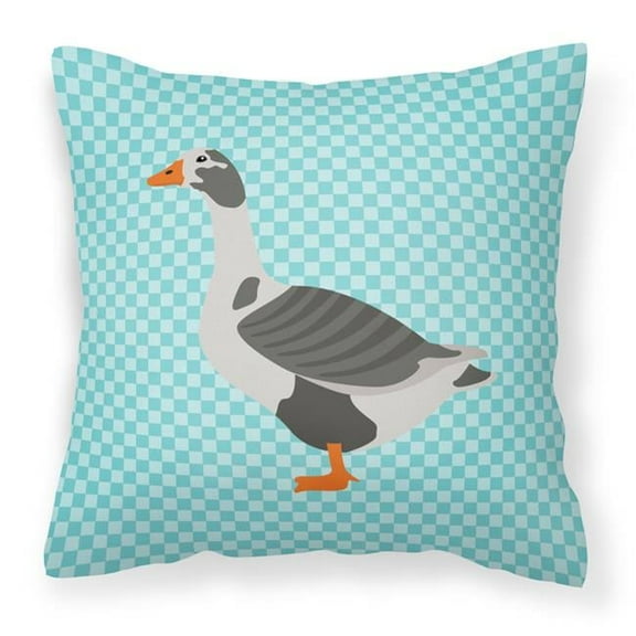 Carolines Treasures  West of England Goose Blue Check Fabric Decorative Pillow, 18 x 18 in.