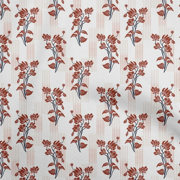 oneOone Georgette Viscose Brown Fabric Asian Block Fabric For Sewing Printed Craft Fabric By The Yard 42 Inch Wide