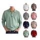 thumbnail image 4 of Hombres Casual Top Turn Down Collar Botón Frontal de Manga Larga Transpirable Hombres Casual Fit Top para el Otoño, 4 of 6
