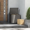 thumbnail image 2 of Outdoor Storage Box - Waterproof Resin Deck Chest with Lockable Lid, Wood-Grain Look, Built-In Handles, All-Weather Patio, Garden & Pool Cushion Storage (Grey), 2 of 11