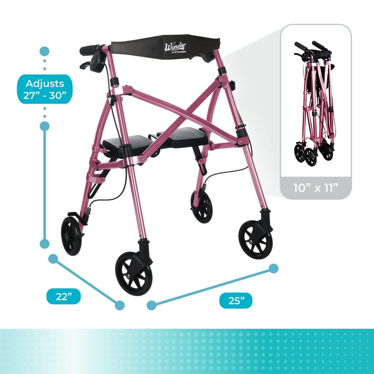 Able Life Space Saver Rollator, Lightweight Walker for