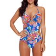 thumbnail image 1 of Maillot de Bain à Manches Courtes à Manches Courtes et à Imprimé Floral pour Femmes, 1 of 5