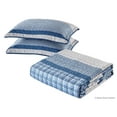 thumbnail image 2 of All American Collection Blue and Grey Modern Plaid Bedspread and Pillow Sham Set | Matching Curtains Available Separately!, 2 of 4