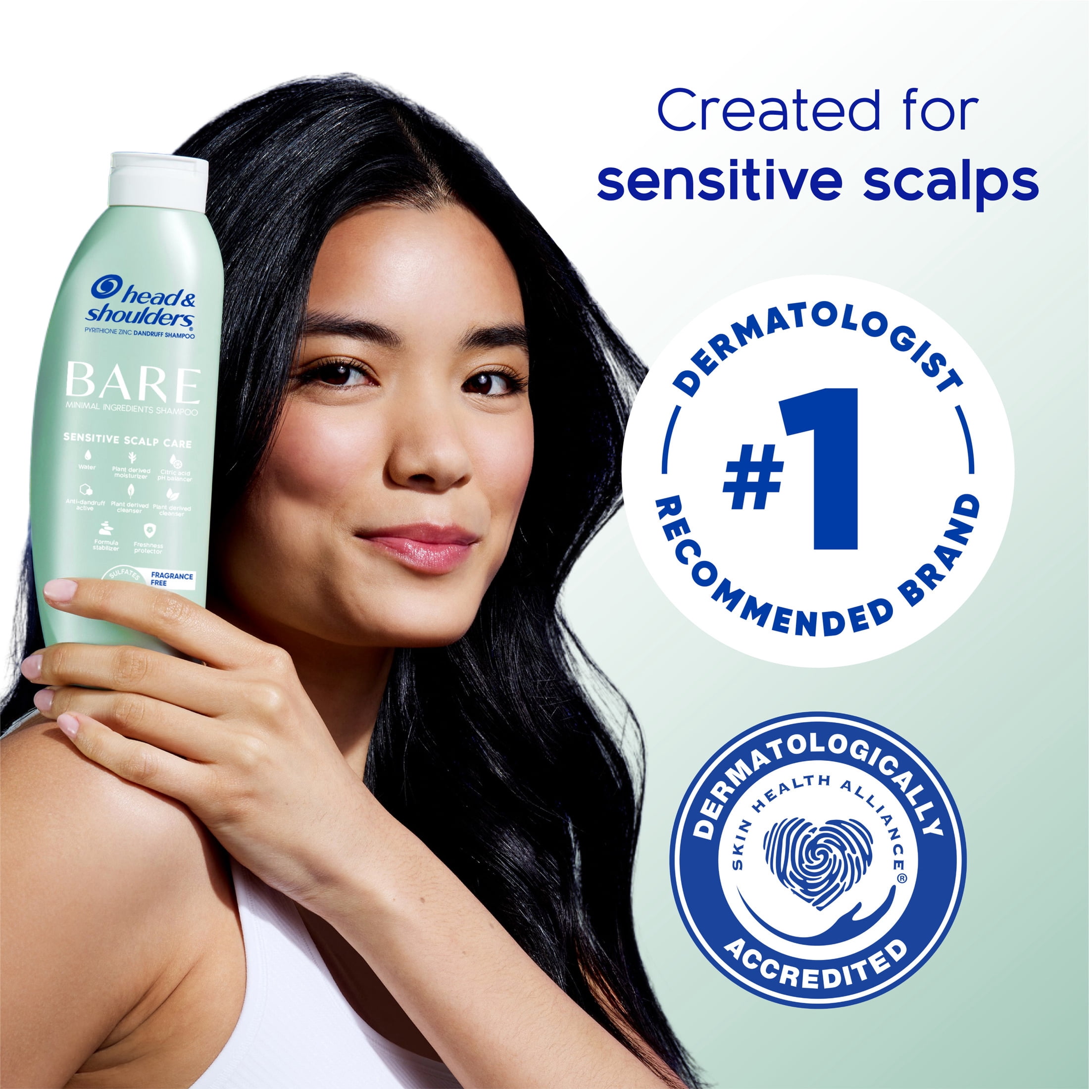 Bare Sensitive Scalp Care Dandruff Shampoo, Anti-Dandruff Treatment, 13.5 fl oz