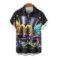 thumbnail image 5 of Ceisia Men's Regular Straight Short Sleeve Shirt Carnival Mask & Fireworks Print Spring Summer Shirt Gift, 5 of 5
