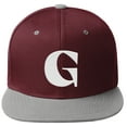 thumbnail image 2 of Daxton Classic Snapback Hat 3D Capital Alphabet Letters Flat Bill Visor Cap, Burgundy Light Grey Hat White Letter G, 2 of 3