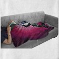 thumbnail image 6 of Colorful Soft Flannel Fleece Throw Blanket, Maroon Silhouette of a Yoga Woman with Cores with Neon Featured Bohemian Design, Cozy Plush for Indoor and Outdoor Use, 60" x 80", Pink Black, by Ambesonne, 6 of 6