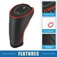 thumbnail image 4 of Unique Bargains Gear Shifting Knob Cover Trim for Chevy Equinox Faux Leather Carbon Fiber Pattern Black Red Stitches, 4 of 6